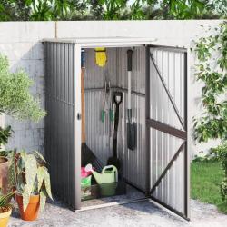 Abri &agrave; outils de jardin gris 88x89x161 cm acier galvanis&eacute;
