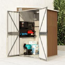 Remise de jardin murale Marron 118x100x178 cm Acier galvanis&eacute;