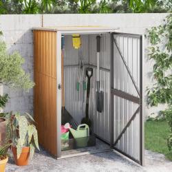 Abri &agrave; outils de jardin marron 88x89x161 cm acier galvanis&eacute;