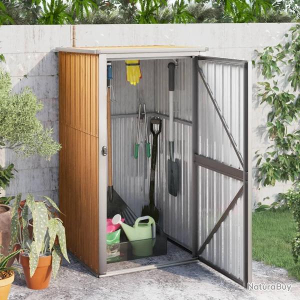 Abri  outils de jardin marron 88x89x161 cm acier galvanis alsavelo