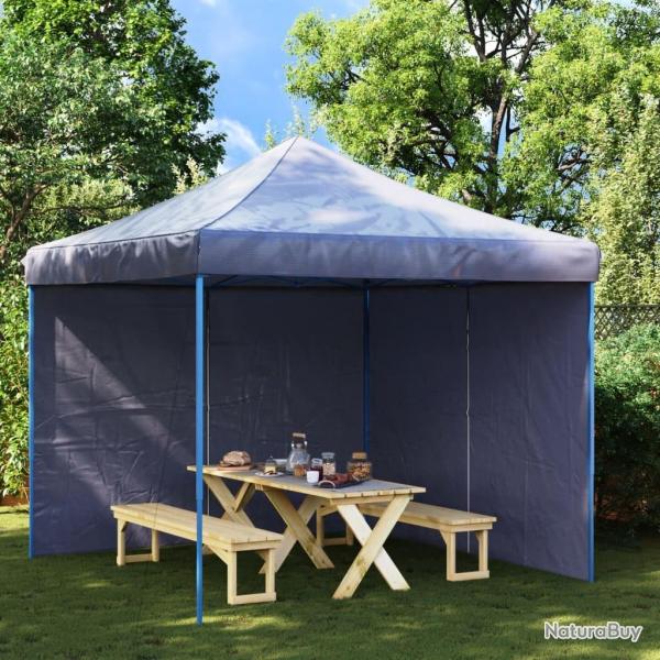 Paroi de tente de r�ception 2pcs avec fermeture �clair PE Bleu