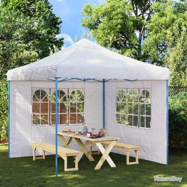 Paroi de tente de rception 2 pcs avec fentre PE Blanc alsavelo