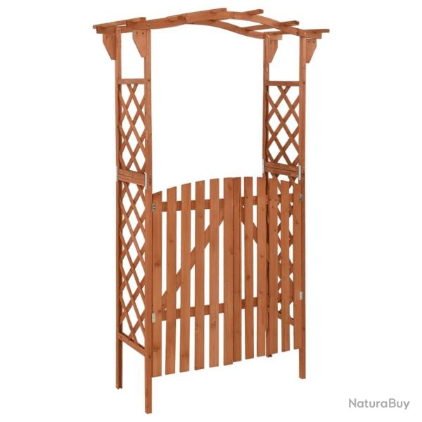 Pergola avec portail 116x40x204 cm Bois de sapin massif