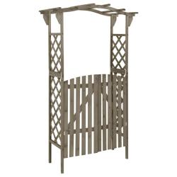 Pergola avec portail 116x40x204 cm Gris Bois de sapin massif alsavelo