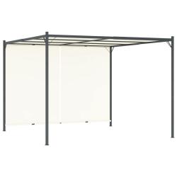 Pergola avec toit r&eacute;glable Cr&egrave;me Blanc 3x3 m Acier