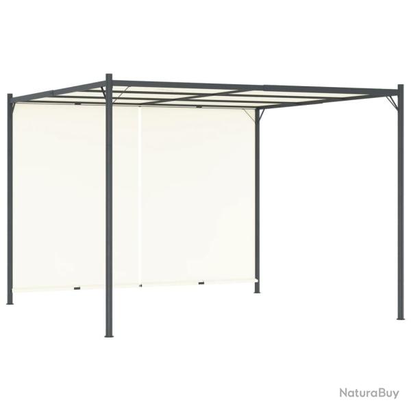 Pergola avec toit r�glable Cr�me Blanc 3x3 m Acier