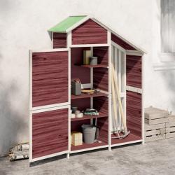Abri &agrave; outils de jardin moka 120x53,5x170 cm bois massif pin