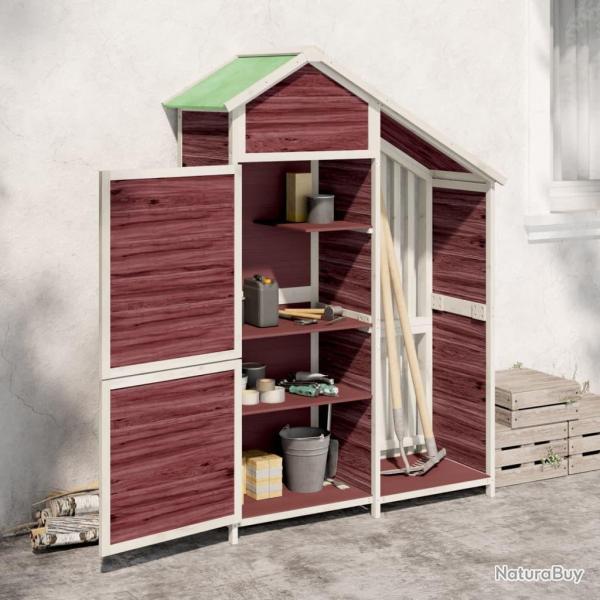 Abri � outils de jardin moka 120x53,5x170 cm bois massif pin