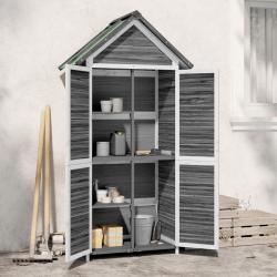 Abri &agrave; outils de jardin gris 89x52,5x175 cm bois massif pin