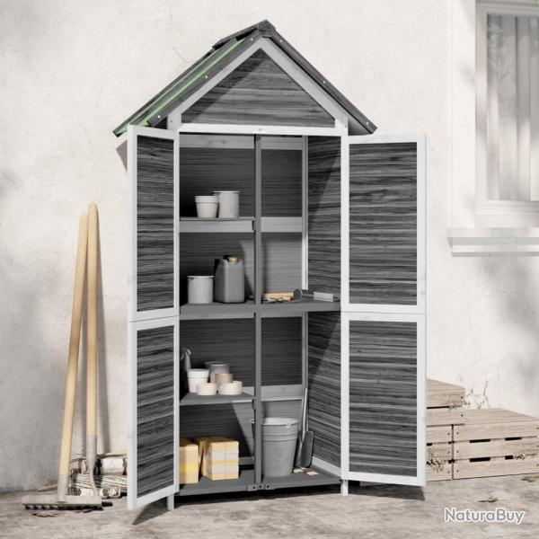 Abri � outils de jardin gris 89x52,5x175 cm bois massif pin