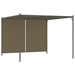 Pergola de jardin avec auvent r&eacute;tractable 3x3 m Taupe 180 g/m&sup2; alsavelo
