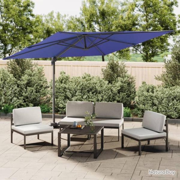 Parasol cantilever � LED Bleu azur� 400x300 cm alsavelo