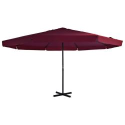 Parasol d'ext&eacute;rieur avec m&acirc;t en aluminium 500 cm rouge bordeaux