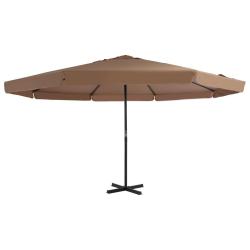 Parasol d'ext&eacute;rieur avec poteau en aluminium 500 cm Taupe