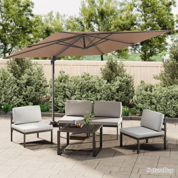 Parasol cantilever � LED Taupe 400x300 cm alsavelo
