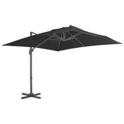 Parasol de jardin en porte-&agrave;-faux et poteau en aluminium