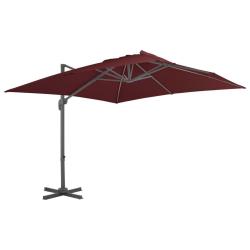 Parasol de jardin en porte-&agrave;-faux avec m&acirc;t en aluminium