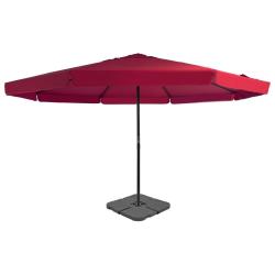 Parasol de jardin avec base portable rouge alsavelo