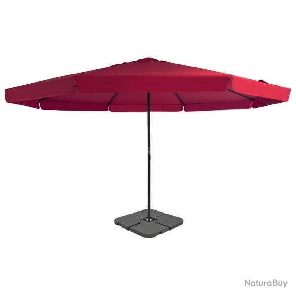 Parasol de jardin avec base portable rouge alsavelo