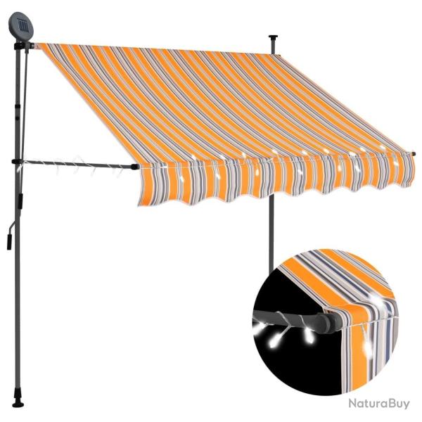 Auvent manuel r�tractable avec LED 100 cm Jaune et bleu