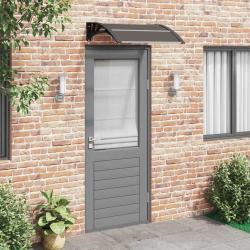 Auvent de porte Noir 80x75 cm Polycarbonate
