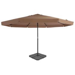 Parasol de jardin avec base portable taupe