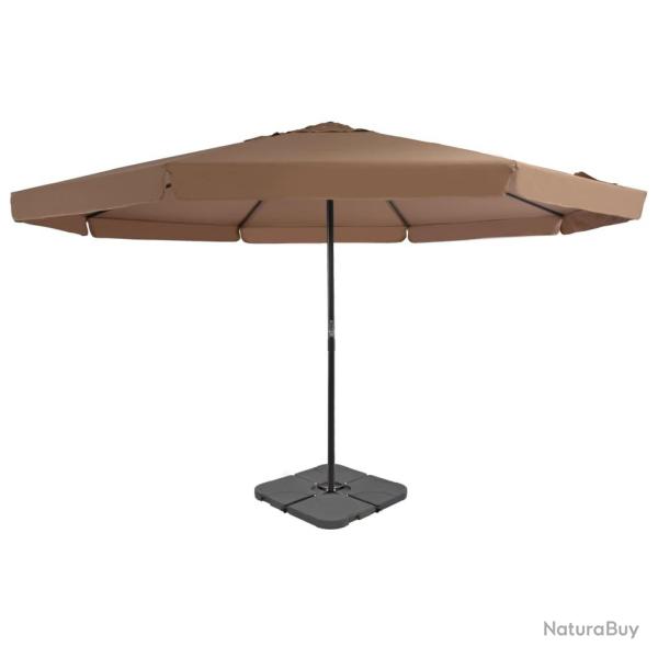 Parasol de jardin avec base portable taupe