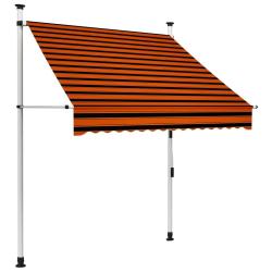 Auvent manuel r&eacute;tractable 150 cm Orange et marron