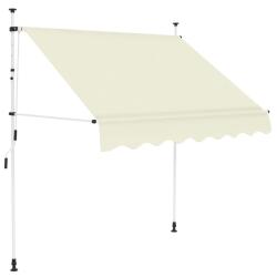 Auvent manuel r&eacute;tractable 150 cm Cr&egrave;me