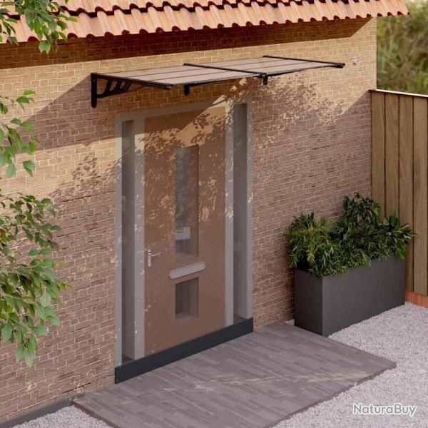 Auvent de porte Noir 199x90 cm Polycarbonate