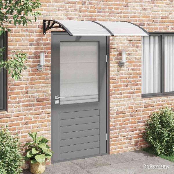Auvent de porte Noir et transparent 150x75 cm Polycarbonate