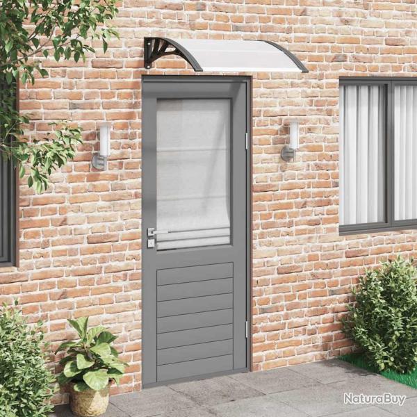 Auvent de porte Noir et transparent 80x75 cm Polycarbonate