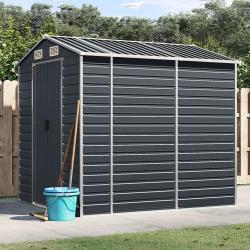 Abri de jardin anthracite 191x215x198 cm acier galvanis&eacute;