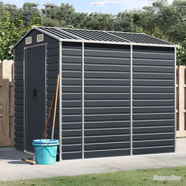 Abri de jardin anthracite 191x215x198 cm acier galvanis alsavelo