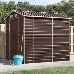 Abri de jardin marron 191x215x198 cm acier galvanis&eacute;