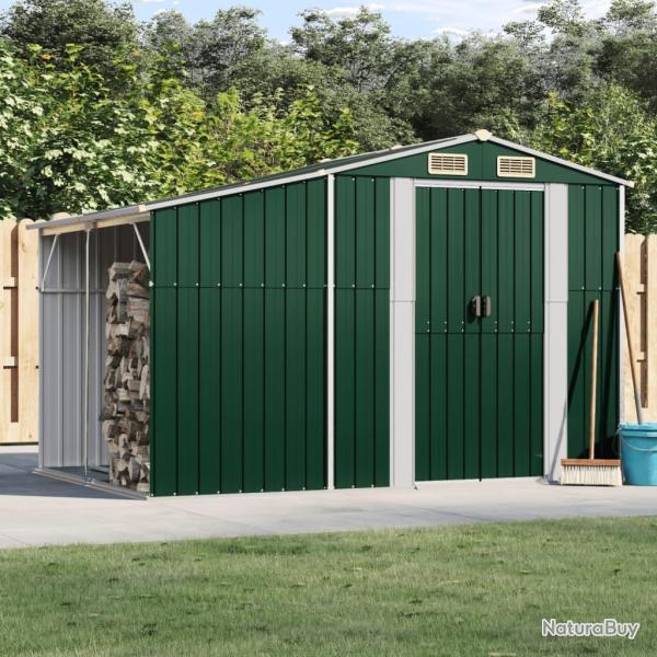 Abri de jardin vert 277x192,5x179 cm acier galvanis�