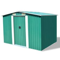Abri de stockage pour jardin M&eacute;tal Vert 257 x 205 x 178 cm