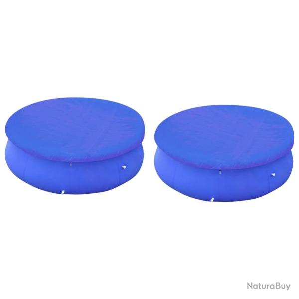 Couvertures de piscines rondes hors sol de 450-457 cm 2 pcs