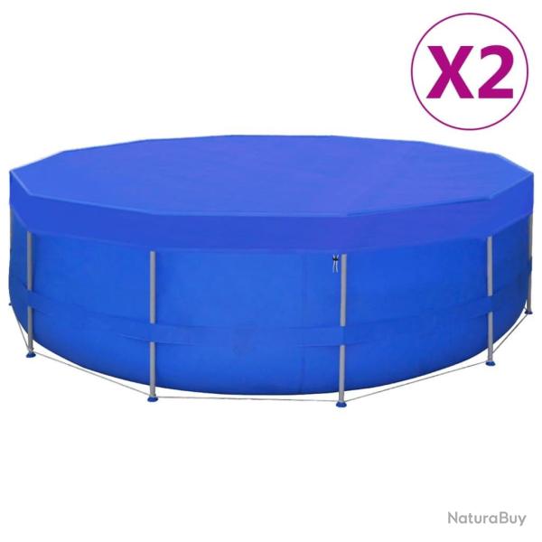 Couvertures de piscine 2 pcs PE Ronde 460 cm 90 g/m alsavelo