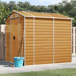 Abri de jardin marron clair 191x215x198 cm acier galvanis&eacute;