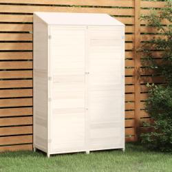 Remise de jardin Blanc 102x52x174,5 cm Bois de sapin solide alsavelo