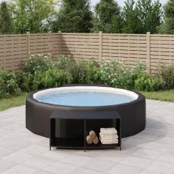 &Eacute;tag&egrave;res de rangement 2 pcs noir r&eacute;sine tress&eacute;e