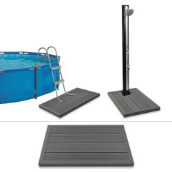Élément de plancher pour douche solaire/échelle de piscine WPC alsavelo