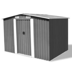 Abri de stockage pour jardin m&eacute;tal gris 257x205x178 cm