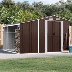 Abri de jardin marron 277x279x179 cm acier galvanis&eacute;