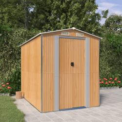 Abri de jardin Marron clair 192x274x223 cm Acier galvanis&eacute;