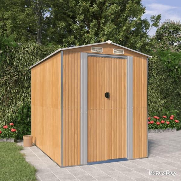 Abri de jardin Marron clair 192x274x223 cm Acier galvanis�