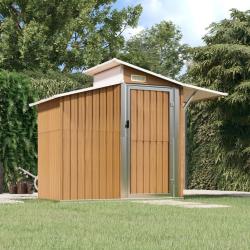 Abri de jardin Marron 270x130x208,5 cm Acier galvanis&eacute;