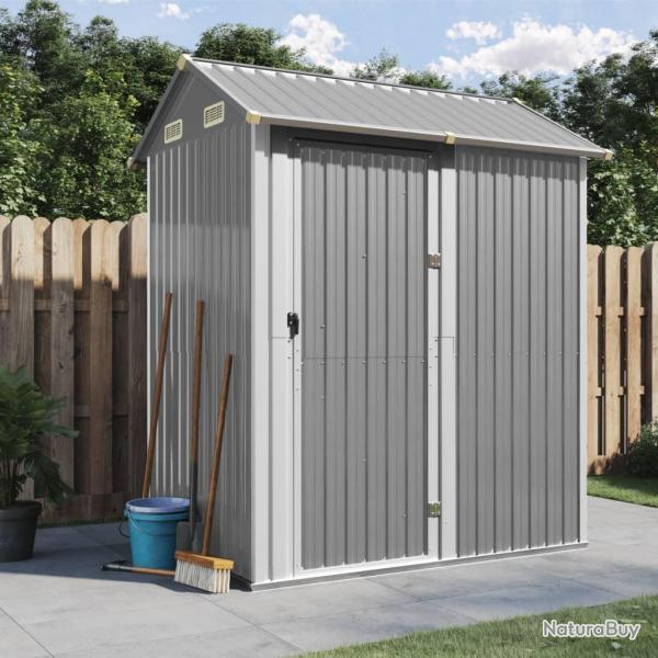 Abri de jardin gris clair 192x152,5x237 cm acier galvanis�