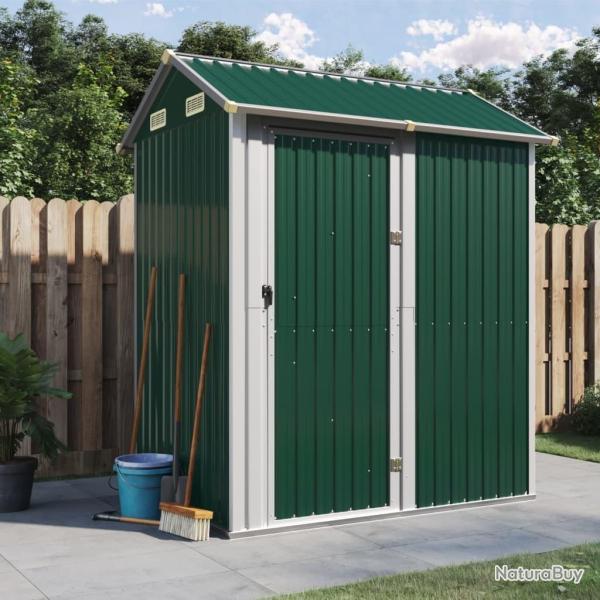Abri de jardin vert 192x152,5x237 cm acier galvanis alsavelo